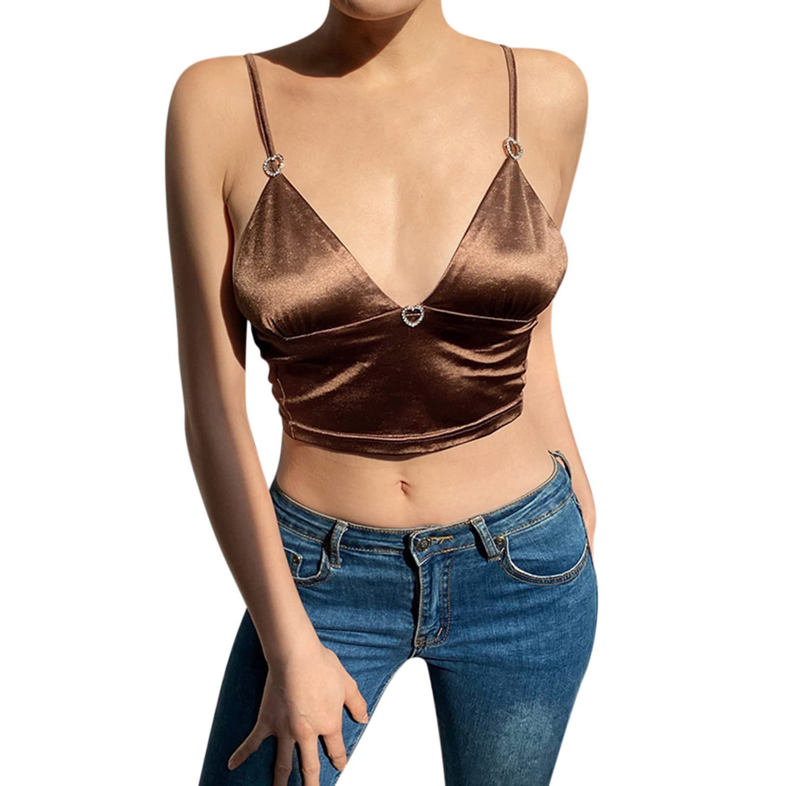 2022 Women's Solid Color Sexy Sleeveless Strap Pullover Vest Tank Crop Top - Perfect for Summer Outfits, Beach Wear & Casual Street Style