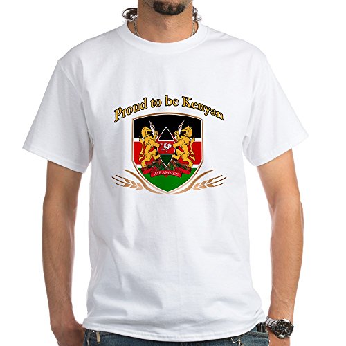Proud to Be Kenyan White Cotton T-Shirt | CafePress | Comfortable Unisex Tee for Casual Wear, Kenyan Pride Events & Cultural Celebrations