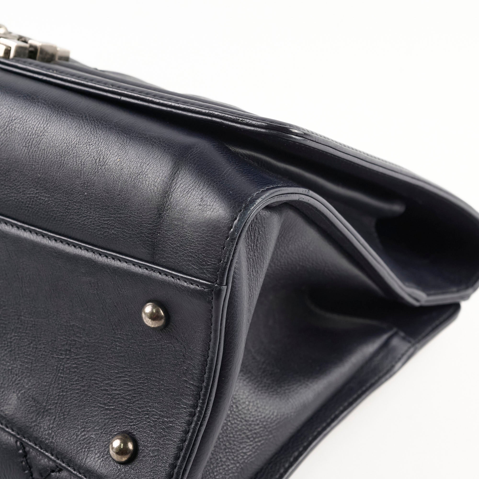 Chanel Boy 2-Way Chain Tote Bag in Navy Blue - Luxury Designer Handbag for Women, Perfect for Work, Travel & Evening Events