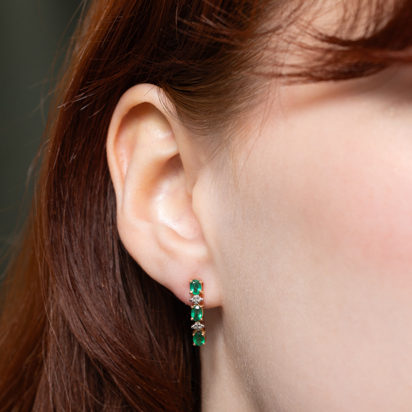 Emerald and Diamond Drop Earrings - 0.72ctw Gemstone Jewelry with 0.02ctw Diamonds | Elegant Dangling Earrings for Weddings, Parties & Special Occasions