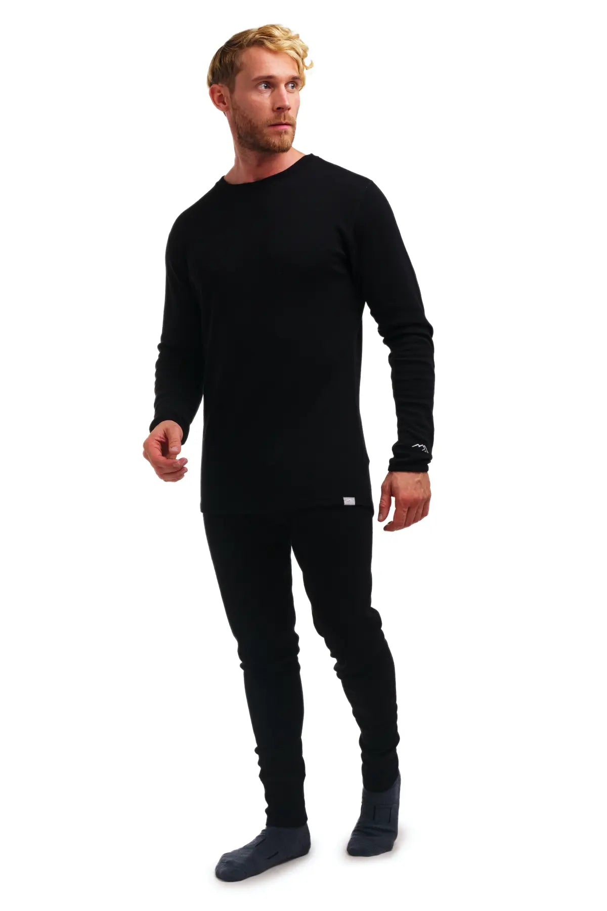 Premium Men's Merino Wool Thermal Underwear Set - 250g Black Base Layer for Cold Weather Hiking, Skiing & Winter Sports