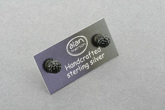 Black Crystal Ball Stud Earrings for Women - Elegant Gothic Jewelry for Parties, Halloween, and Everyday Wear
