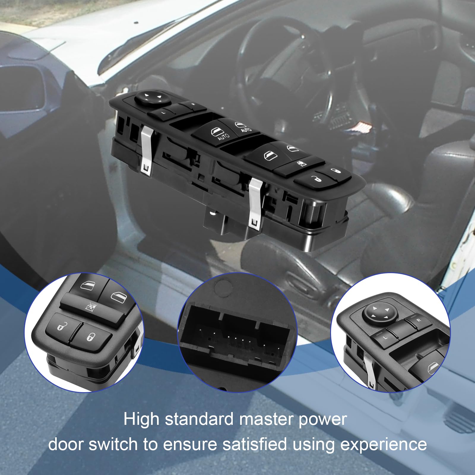 Master Power Window Switch 68231805AA - Front Left Driver Side Replacement for Chrysler 200/300, Dodge Charger, Ram 4-Door - Compatible with 68139805AB, 68139805AA, 56046823AC - Easy DIY Installation for Smooth Window Operation
