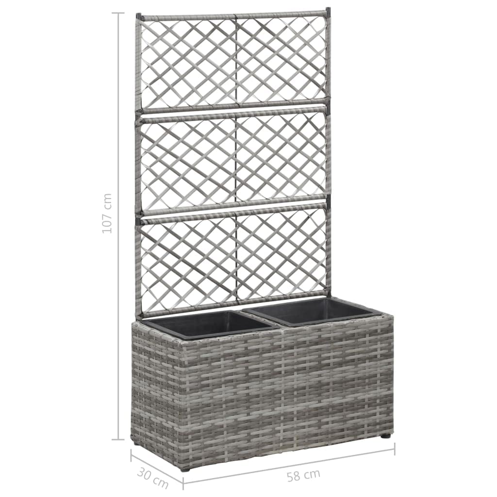 CHARMMA Trellis Raised Garden Bed with 2 Plant Pots 22.8