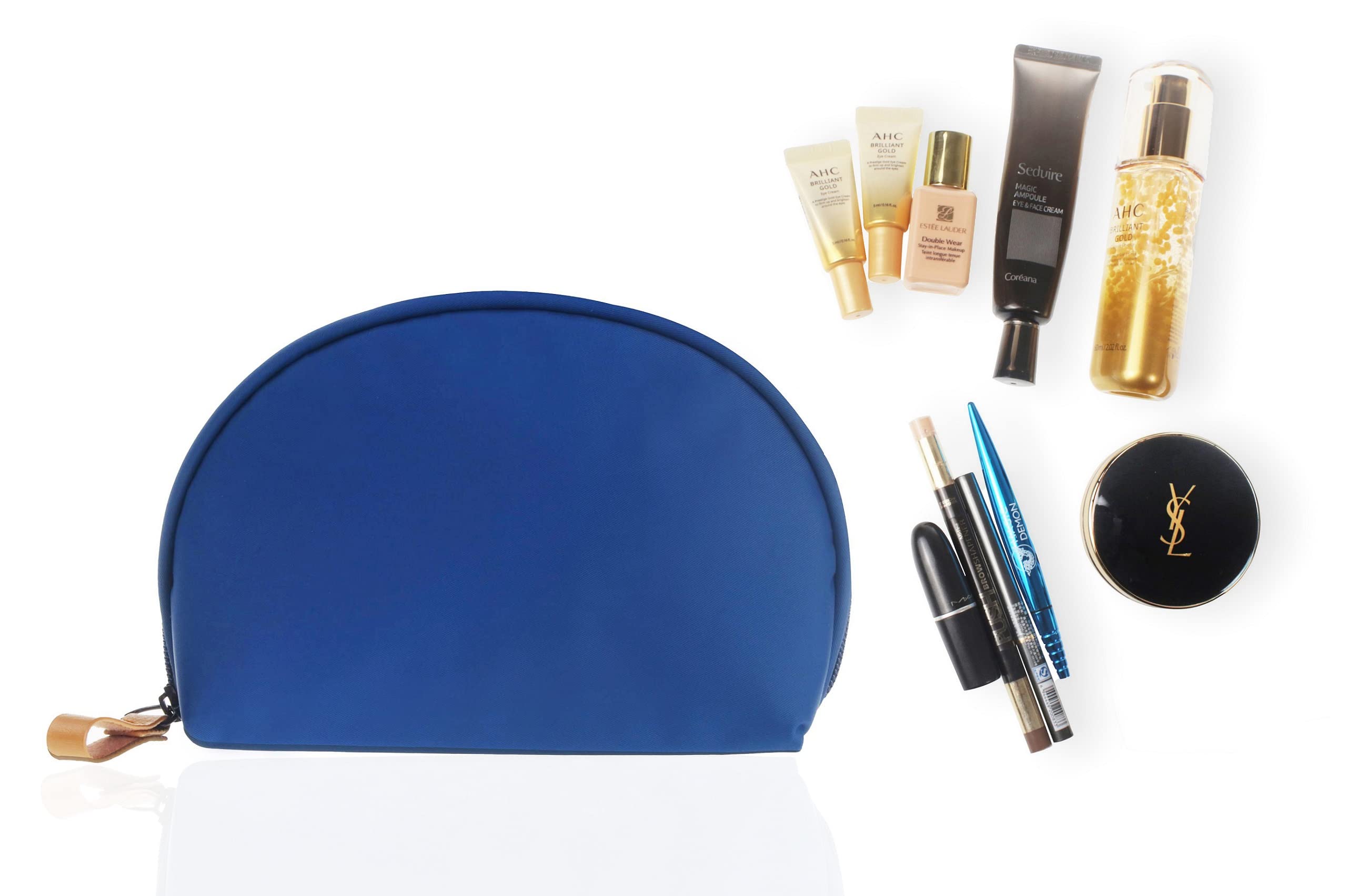 Waterproof Small Makeup Bag for Women - Portable Travel Cosmetic Pouch, Nylon Organizer for Purse (Blue) | Perfect for Gym, Vacation & Everyday Essentials