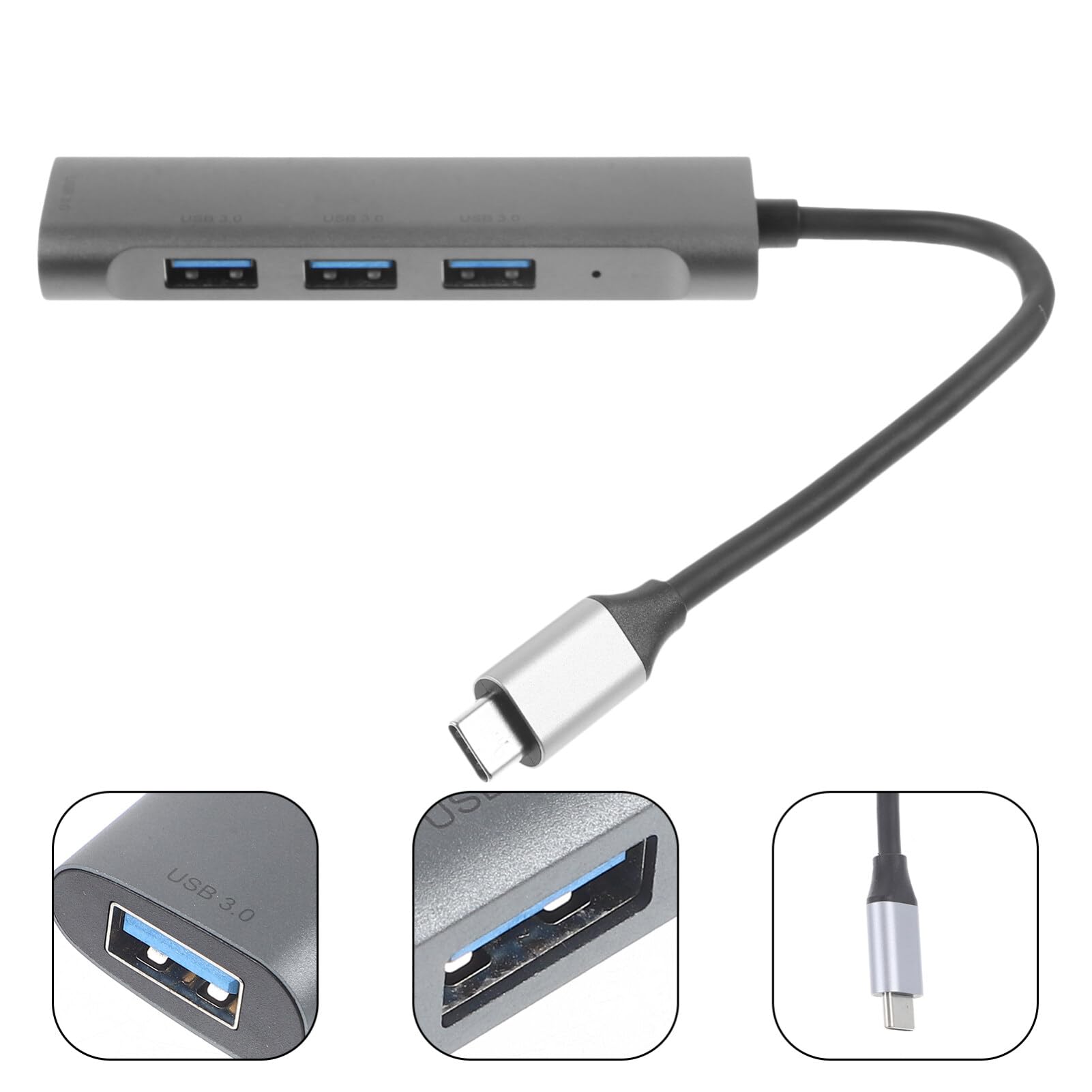 ARTIBETTER 4-Port USB Hub - High-Speed USB Splitter for Laptop, Aluminum Alloy Multi USB Port Expander with Plug & Play - Perfect for Home Office, Gaming & Charging Multiple Devices