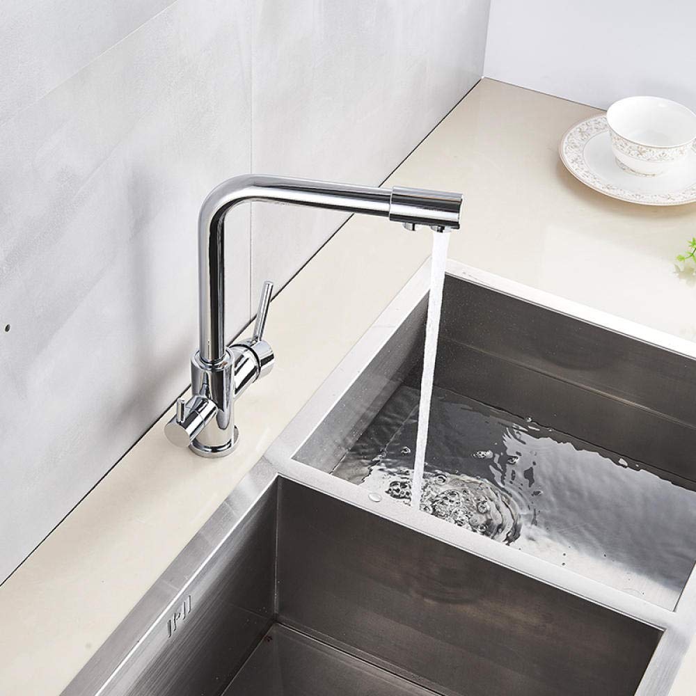 360° Rotating Brass Kitchen Faucet - Deck Mounted Pure Water Filter Faucet for Modern Home Kitchen Sink | Perfect for Cooking, Washing Dishes & Filling Pots