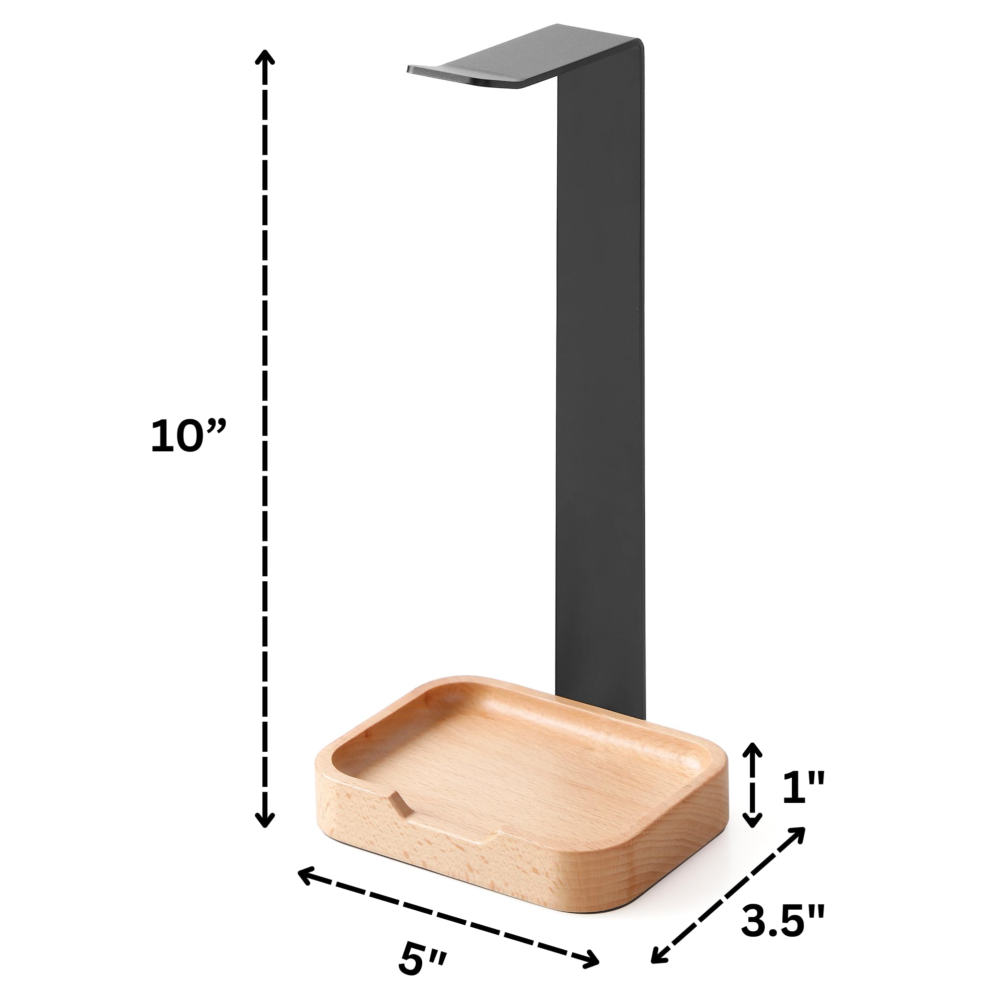 Premium Solid Wood Headphone Stand for Desk - Stylish & Durable Headset Holder - Gaming & Office Headphone Organizer - Perfect for Home, Office, and Gaming Setup Accessories