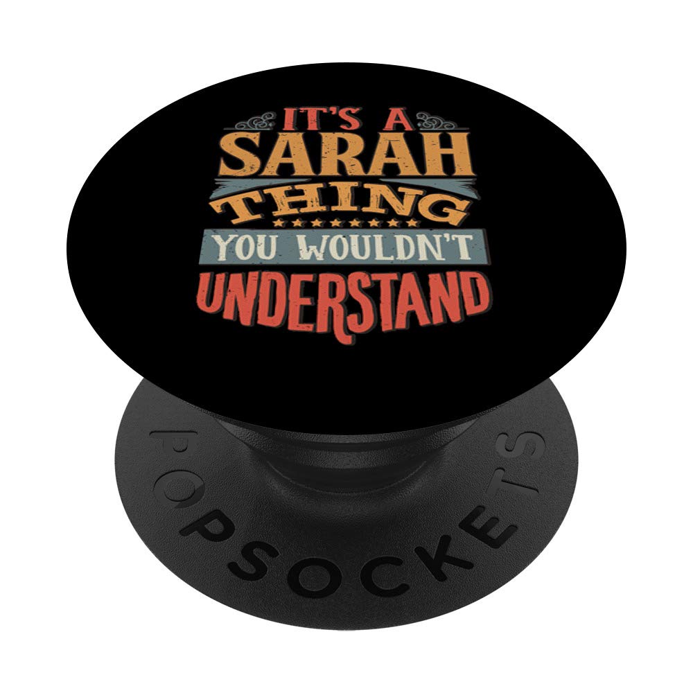 Sarah Name Custom PopSockets Phone Grip & Stand - Expandable Phone Holder for iPhone, Samsung, Tablets - Perfect for Selfies, Video Calls & Hands-Free Use