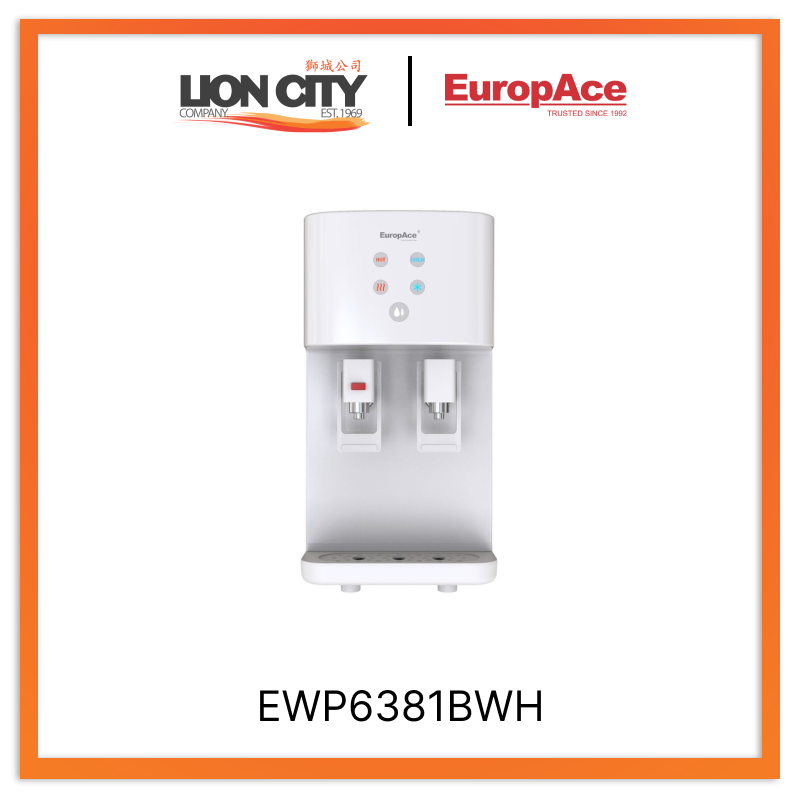 Europace EWP6381BWH SooFresh Countertop Water Dispenser - Hot & Cold Water Dispenser for Home, Office, Kitchen | Energy Efficient, BPA-Free, Easy to Use