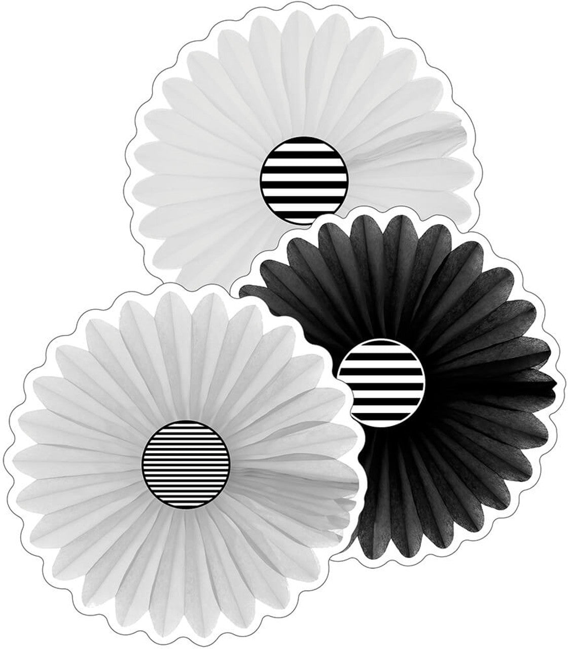 Black and White Fan Cutouts (DISC) - Perfect for Home Decor, Parties, and Sports Events - Decorative Wall Art for Living Room, Bedroom, and Game Day Celebrations