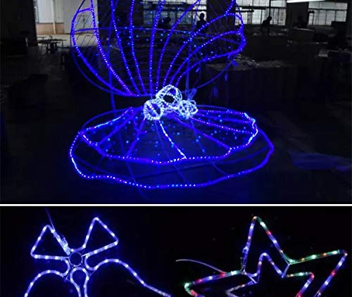 33ft LED Rope Lights - Waterproof 240 LED Blue Christmas Lights for Outdoor Use, 110V Connectable String Lights for Deck, Patio, Pool, Camping & Halloween Decor - Perfect for Parties, Weddings & Backyard Lighting