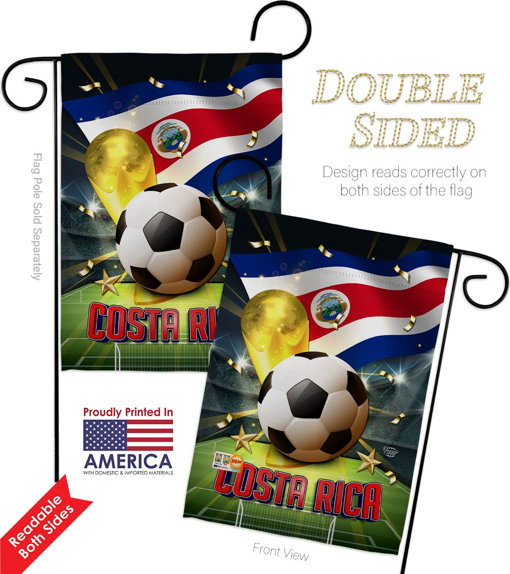 Costa Rica World Cup Garden Flag Set - Double-Sided Soccer Decor for Yard & Home
