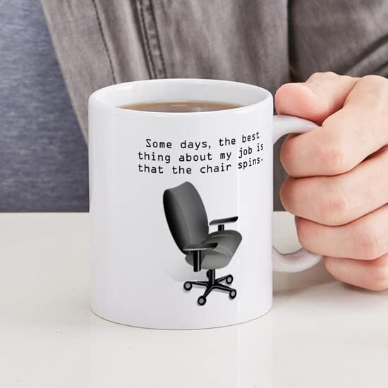 11 oz (325 ml) Ceramic Coffee Mug - Chair Spins Design by CafePress | Perfect for Office, Home, or Gift Giving