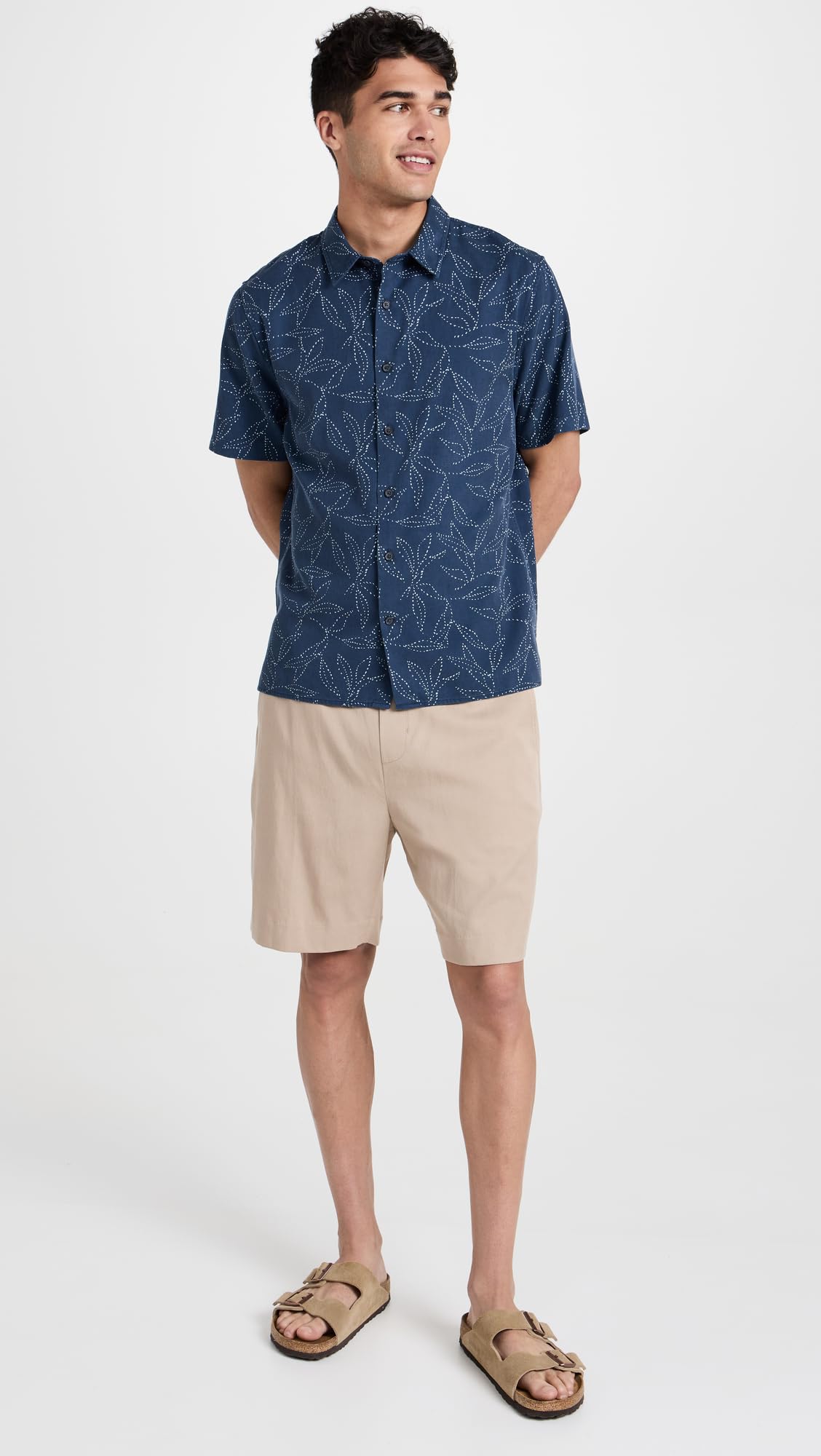 Vince Men's Dotted Leaf Button-Down Shirt | Stylish Casual & Business Wear | Perfect for Office, Date Night & Outdoor Events