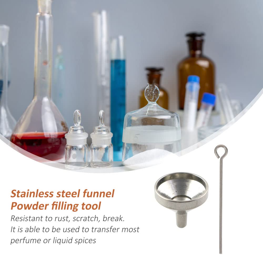 Premium Stainless Steel Mini Funnel 1 Inch - Perfect for Perfume, Essential Oils, Powder & Small Bottle Filling - Ideal for DIY Crafts, Travel Kits & Home Organization