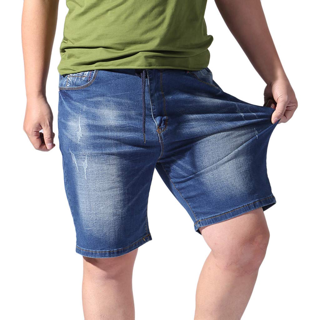 Jsaierl Men's Summer Slim Fit Stretch Denim Shorts - Fashionable Skateboard & Harem Style Jeans for Casual Wear - Plus Size Options Available - Perfect for Beach, Streetwear & Summer Outings