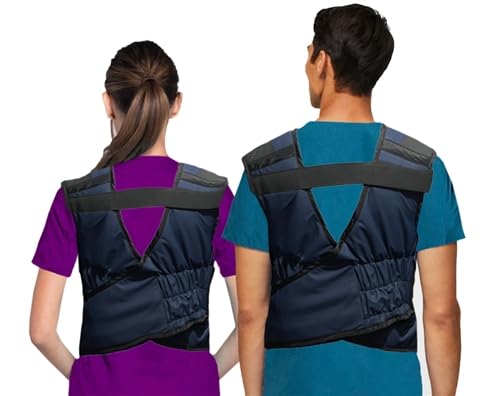 Flex-Back X-Ray Apron - Medium, Blue, Lightweight Lead Protection with Hook & Loop Closure & Thyroid Collar | USA Made | Ideal for Dental Clinics, Radiology & Medical Imaging Professionals