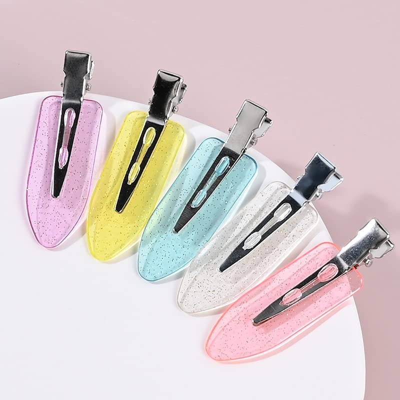 Street27® No Bend Hair Clips - Professional Creaseless Hair Clips for Styling, Sectioning & Makeup (10pcs Mixed Glitter) - Celebrity Stylist Approved, Won't Dent or Damage Hair - Perfect for Salon, Home Use & Travel Hairstyling