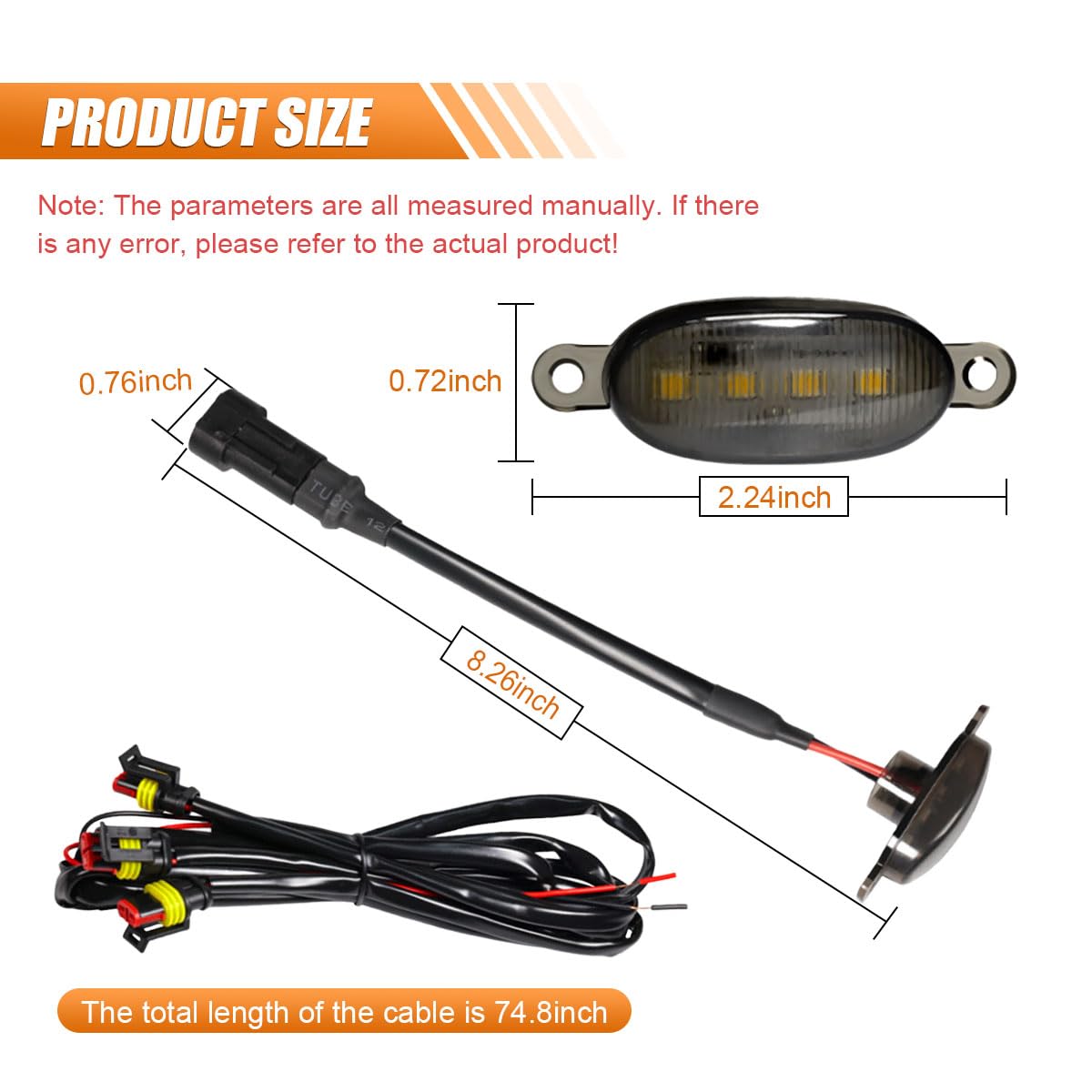 4PCS LED Grill Lights - Bright Car Front Grill DRL Lamps with Wiring Harness, Universal Bumper Trim Lights Auto Accessories for F150 F250 F350 Trucks (White) | Perfect for Night Driving & Off-Road Adventures