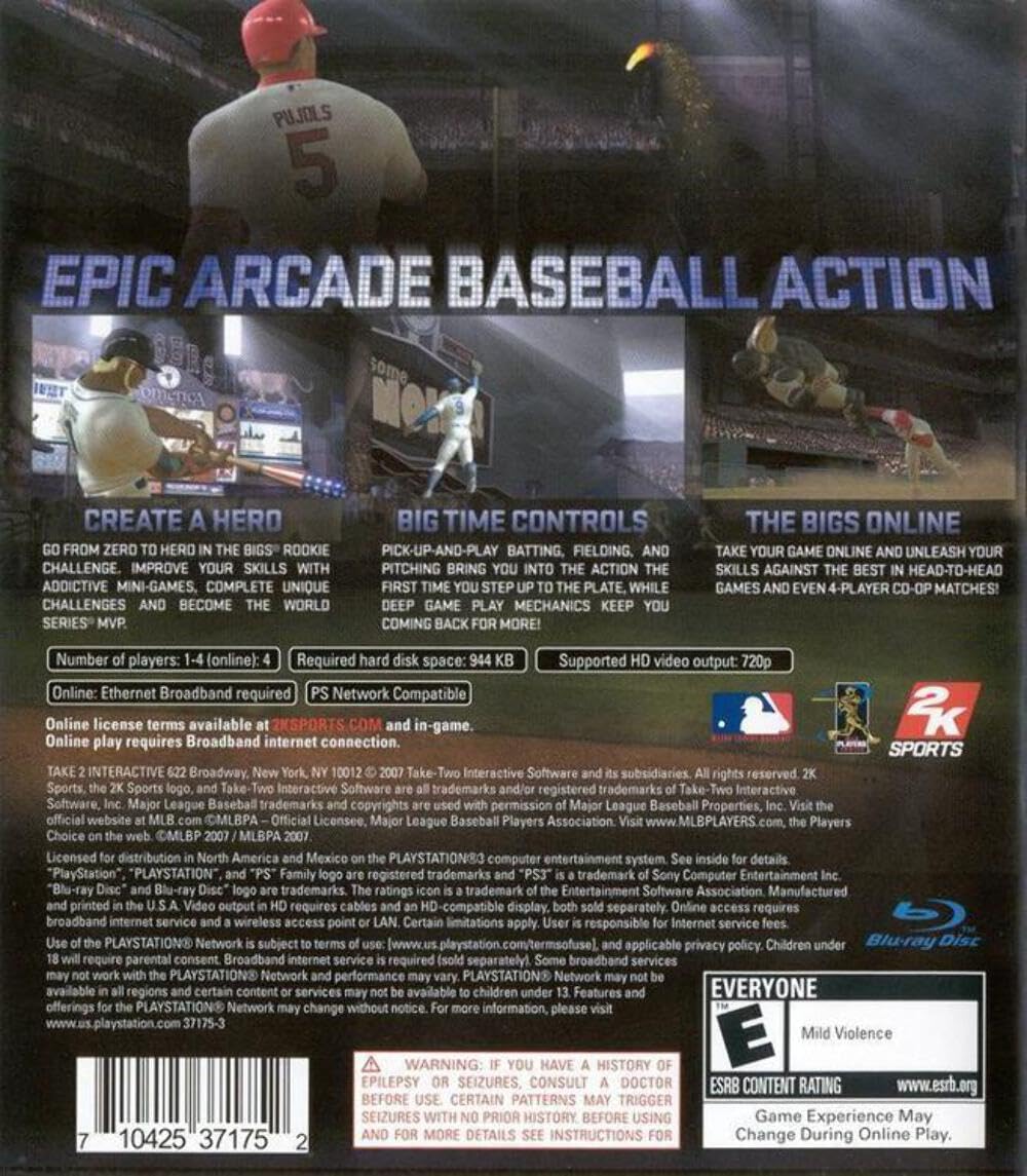 The Bigs - PS3 Baseball Video Game for Playstation 3 | Authentic MLB Experience | Perfect for Sports Fans & Gaming Enthusiasts | Great for Family Game Nights & Competitive Play