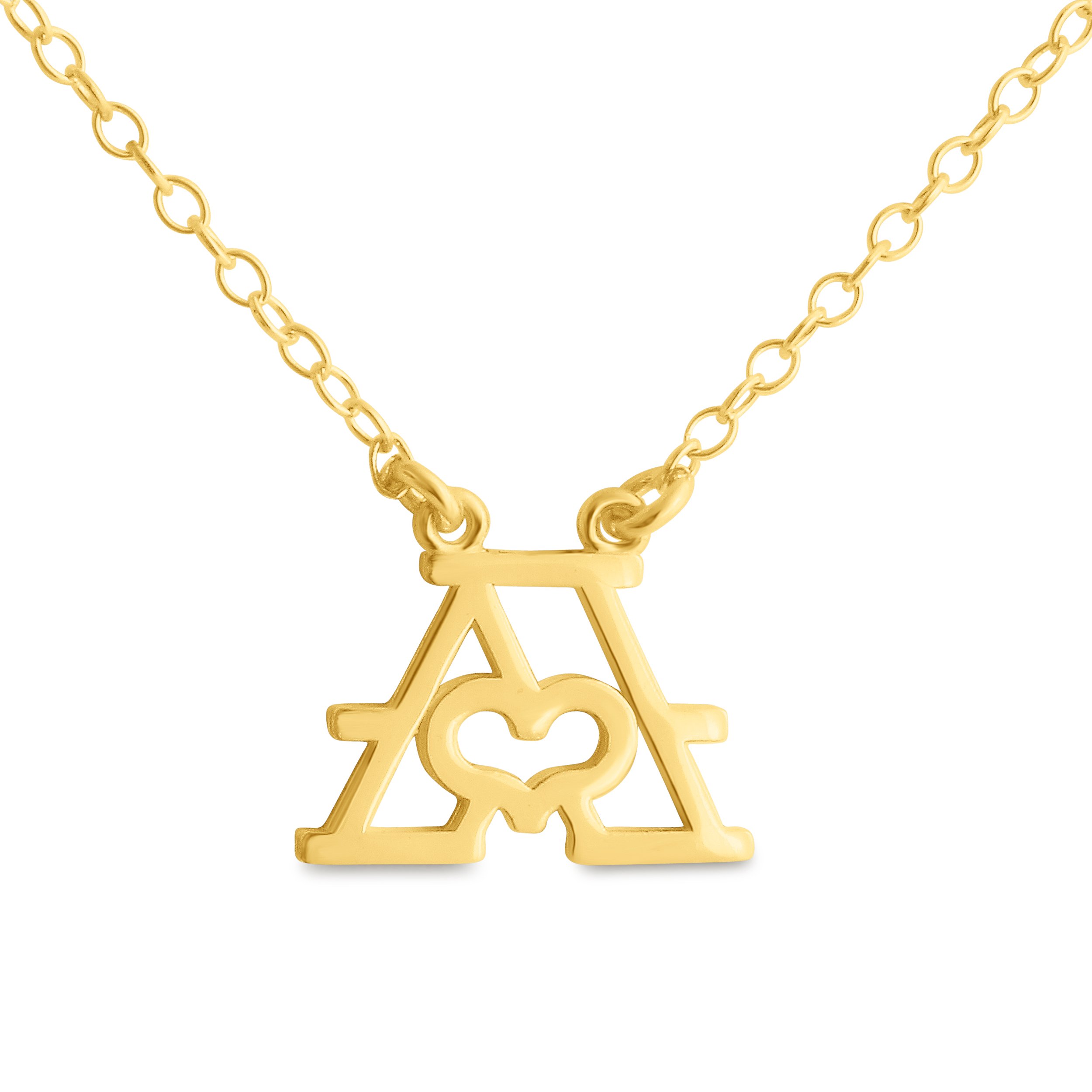 Azaggi Gold Plated Alphabet Initial Pendant Necklace - Letter A with Heart Charm | Elegant Sideways Design | Perfect Holiday & Birthday Gift for Women | Ideal for Valentine's Day, Anniversaries & Special Occasions