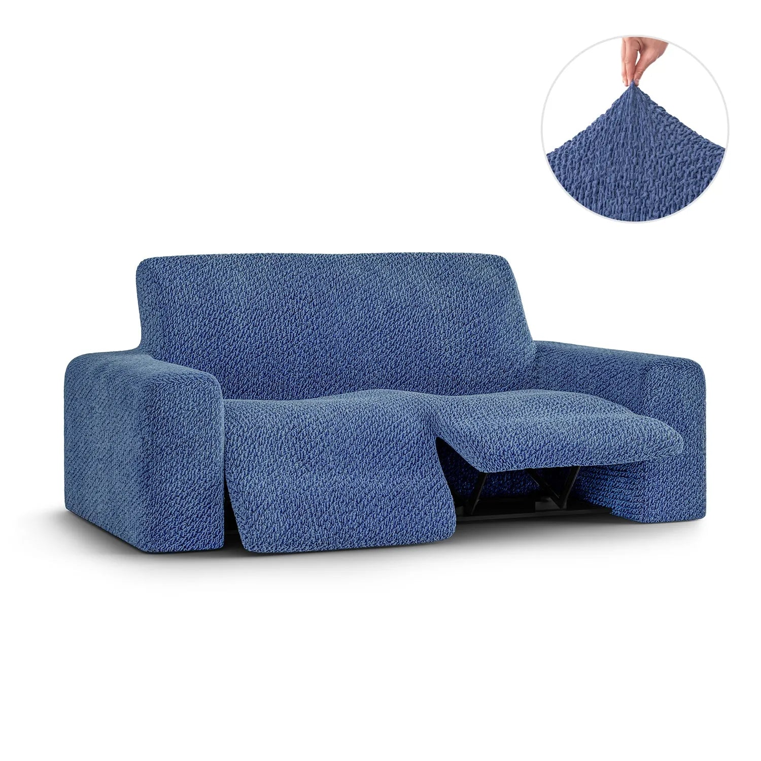 2 Seater Recliner Slipcover - Soft Velvet Stretch Sofa Cover with Elastic Hem, Perfect for Living Room Furniture Protection and Style Upgrade