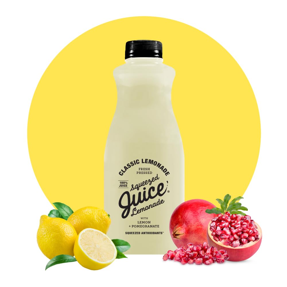 100% Pure Squeezed Lemonade Juice - 32 FL OZ Bottle | HPP Pasteurized | Not from Concentrate | Fresh Pressed California Fruit | Perfect for Summer BBQs, Picnics & Healthy Refreshment