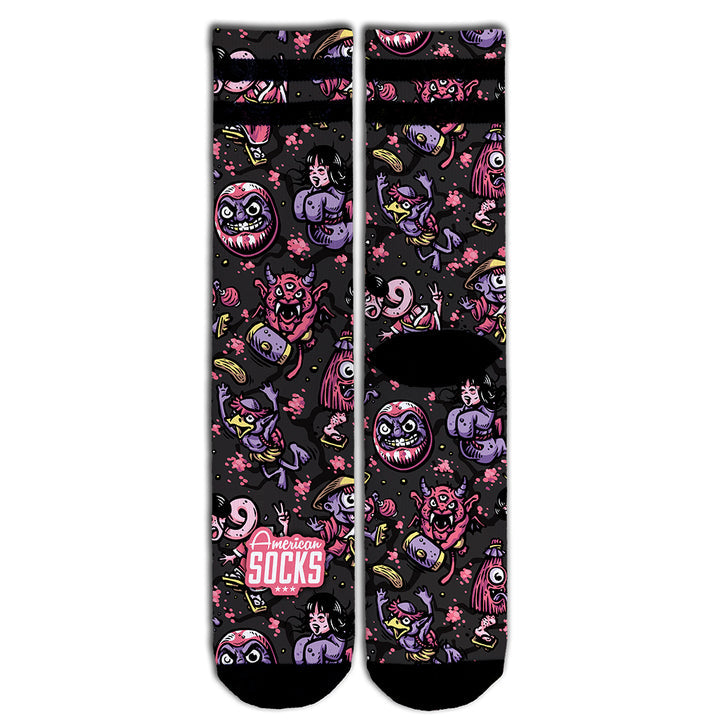 American Socks Signature Yokai Mid High Crew Socks - Comfortable & Stylish for Everyday Wear, Sports & Casual Outfits