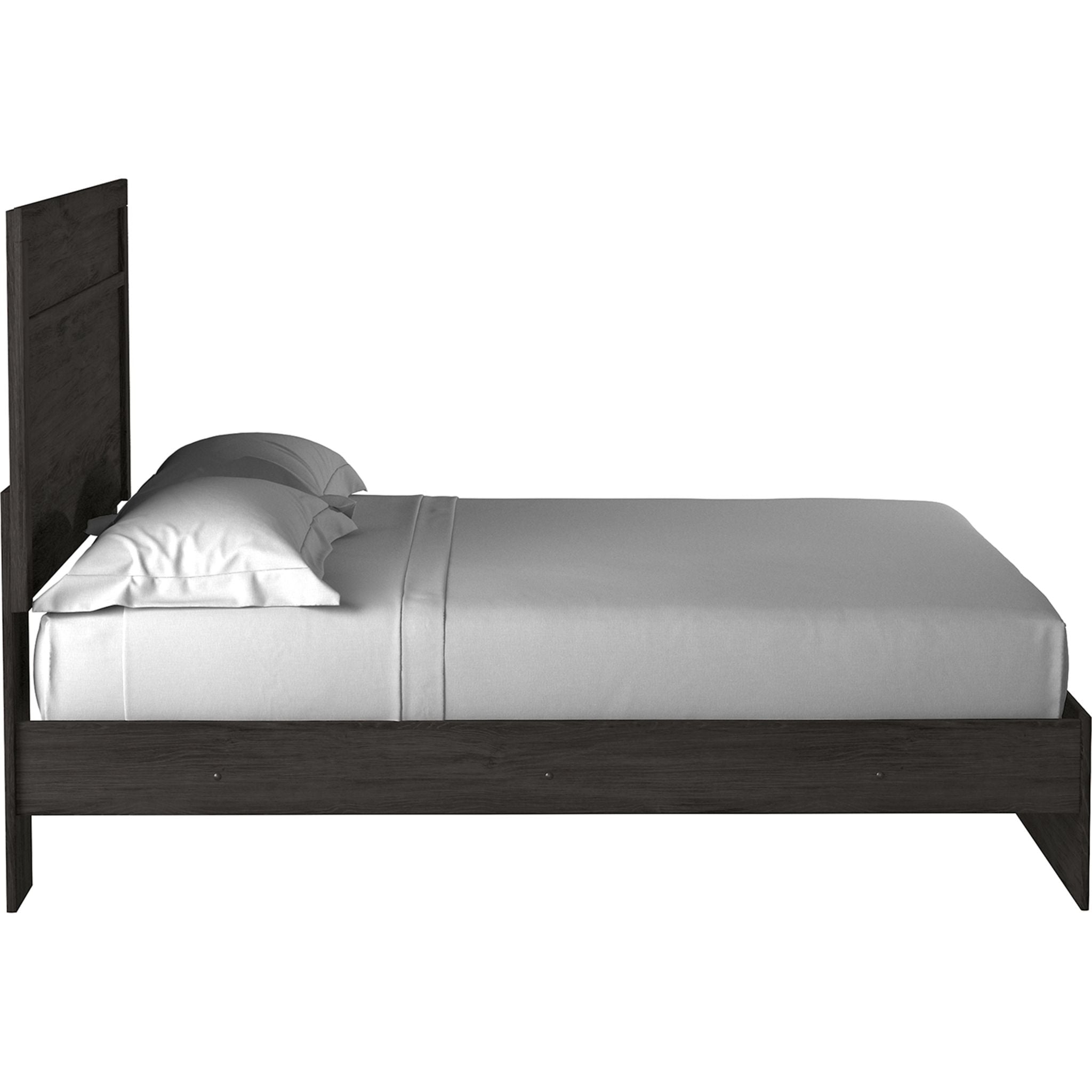 Belachime Panel Bed - Queen Size Wooden Bed Frame with Upholstered Headboard - Modern Platform Bed for Bedroom, Guest Room, or Dorm