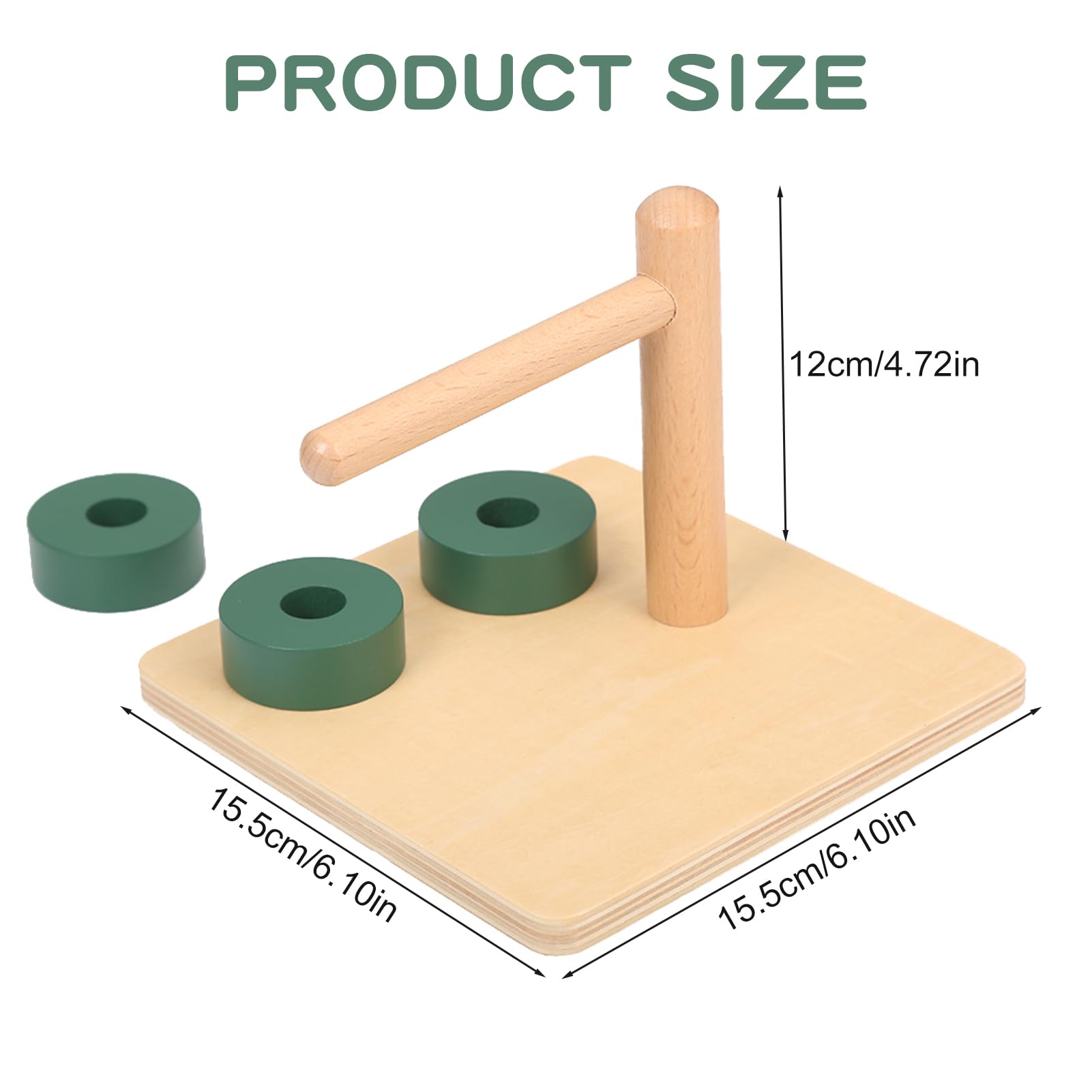 MEYOR Montessori Level Ring - Educational Wooden Toy for Toddlers 1+ Year - Horizontal Dowel Discs for Early Learning - Perfect for Home & Preschool Classroom Use
