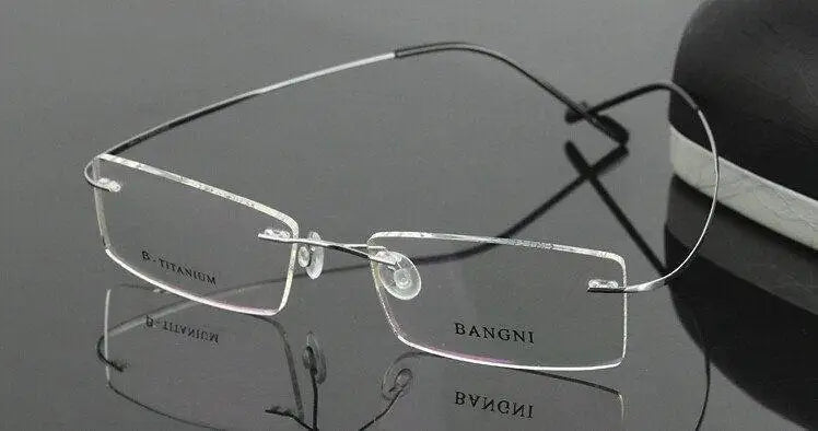 Brightzone Women's Rimless Square Screwless Titanium Eyeglasses - Lightweight & Durable Glasses for Work, Reading & Everyday Use