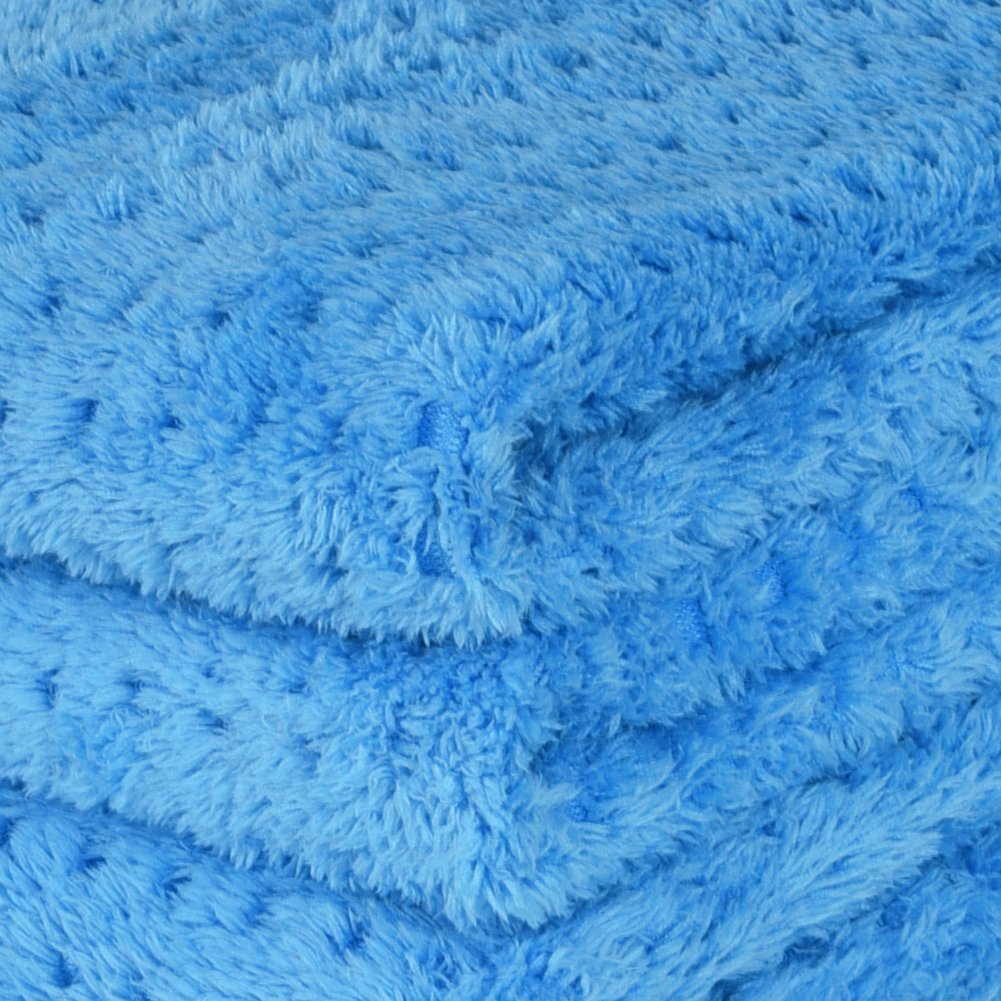 Liquid X Blue Xtreme Plush Waffle Weave Microfiber Detailing Towels - Ultra Absorbent Car Cleaning Cloths (16