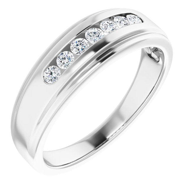 0.20 Carat Channel Set Round Diamond Men's Wedding Band Ring - Perfect for Engagement, Anniversary & Special Occasions