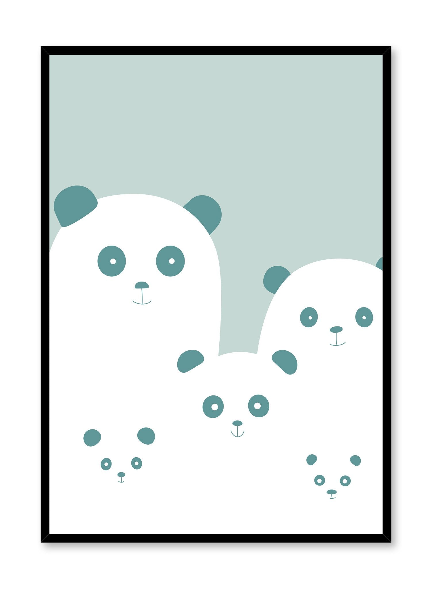 Panda Family Poster - Cute Panda Art Print for Nursery, Kids Room & Home Decor - Perfect for Animal Lovers & Wildlife Theme