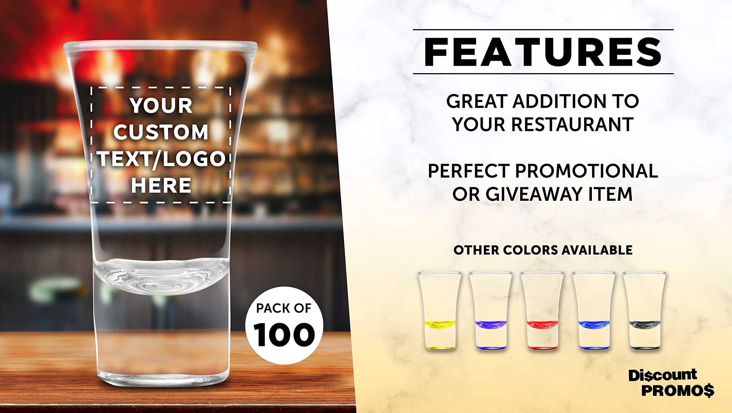 Custom 2 oz. Lord Shooter Etched Shot Glasses - 100 Pack with Personalized Text & Logo - Perfect for 21st Birthday Parties, Barware, and Lounge Glassware - Clear Glass Drinking Cups for Cocktails, Whiskey, and Party Favors