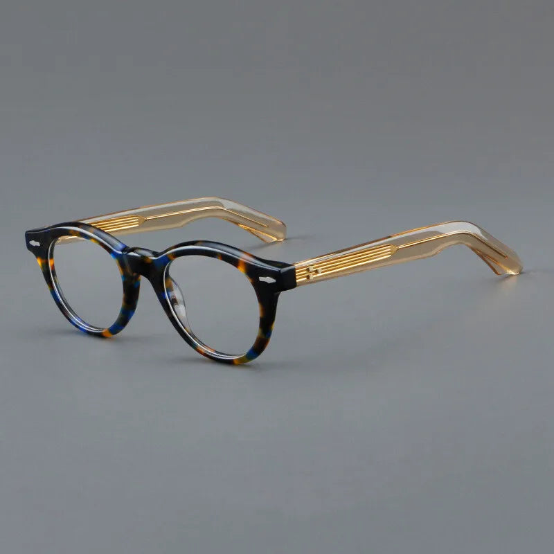 CCspace Women's Full Rim Round Thick Acetate Eyeglasses Frame - Fashionable Retro Cat Eye Glasses for Women, Lightweight & Durable, Perfect for Reading, Working, and Daily Wear