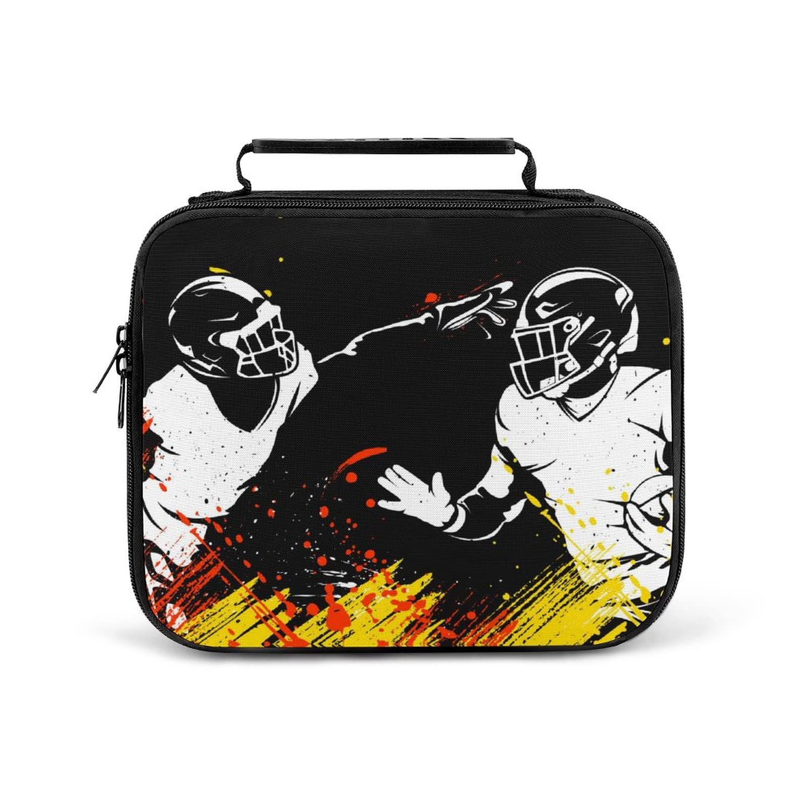 Personalized Football Themed Insulated Lunch Box for Boys - Custom Name/Number/Text, Reusable Waterproof Lunch Tote Bag - Perfect for School, Sports, Picnics & Christmas Birthday Gifts