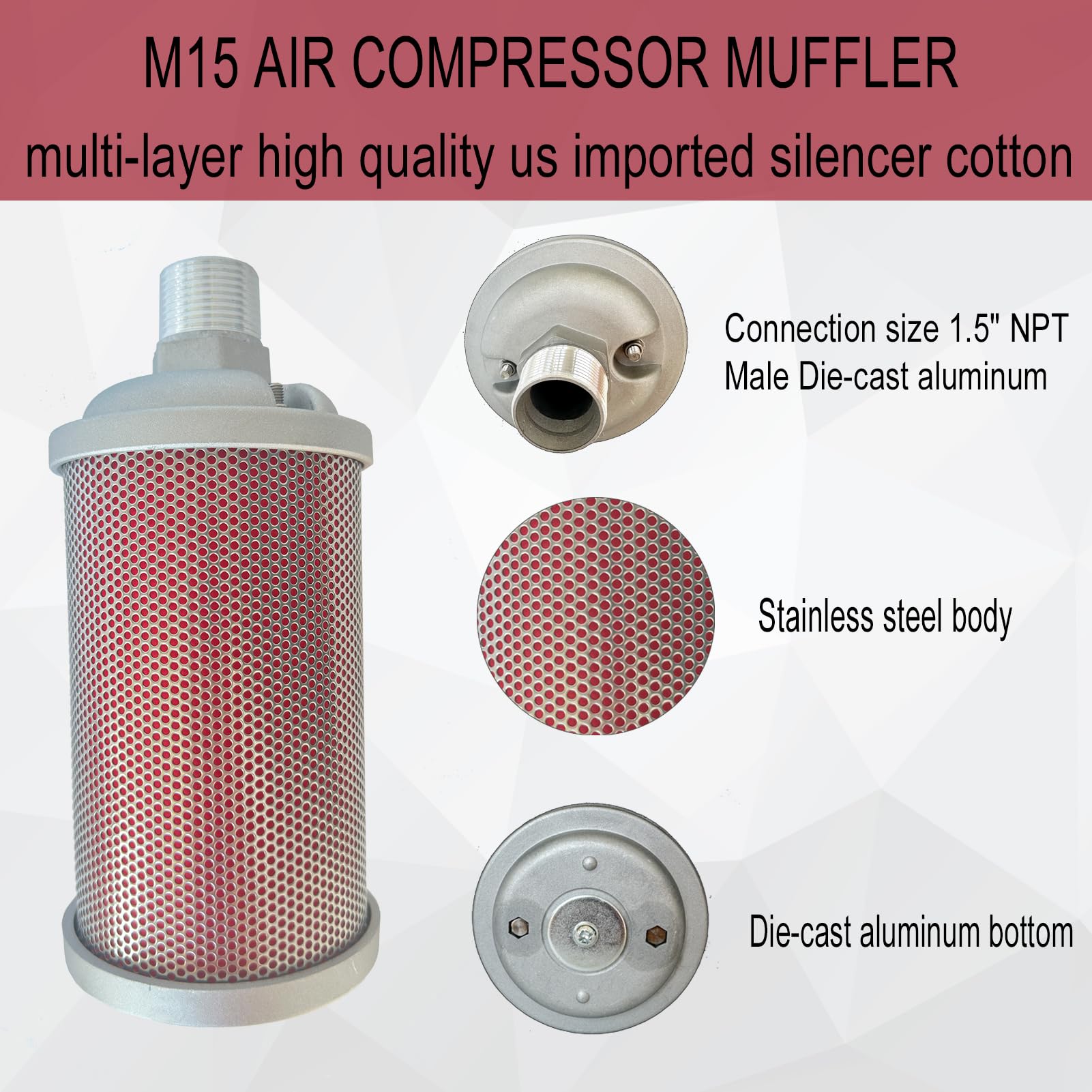 M15 Air Compressor Muffler 1.5