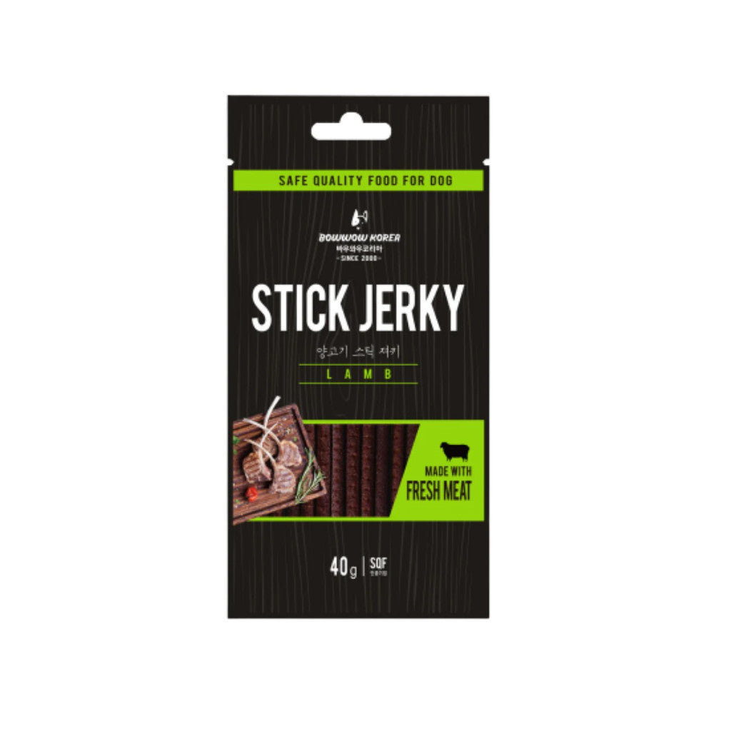 Bow Wow Jerky Stick 40g - Natural Dog Treats with Cheese, Lamb, Beef & Chicken Flavors - High Protein, Grain-Free, Nutritious Snacks for Small & Large Dogs - Perfect for Training Rewards, Travel Treats & Daily Chewing Fun