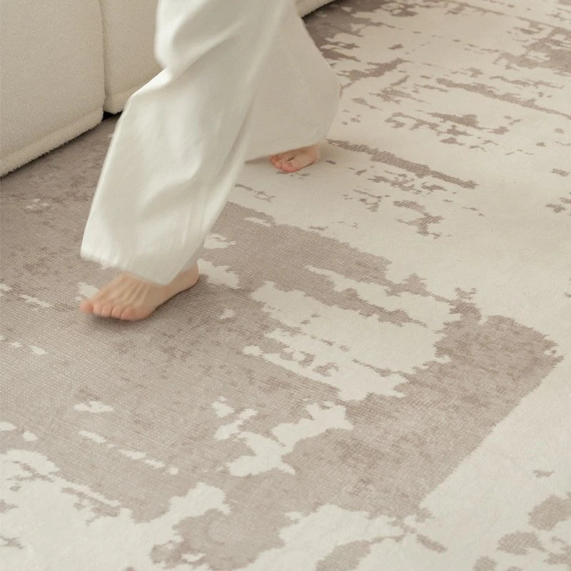 Stylish Halo Faux Wool Minimalist Waterproof Area Rug - Perfect for Living Room, Bedroom & Office Decor