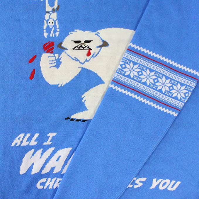 Star Wars Wampa Ugly Christmas Sweater - Small Size | Holiday Party Costume & Gift for Fans | Perfect for Cosplay, Xmas Celebrations & Themed Events