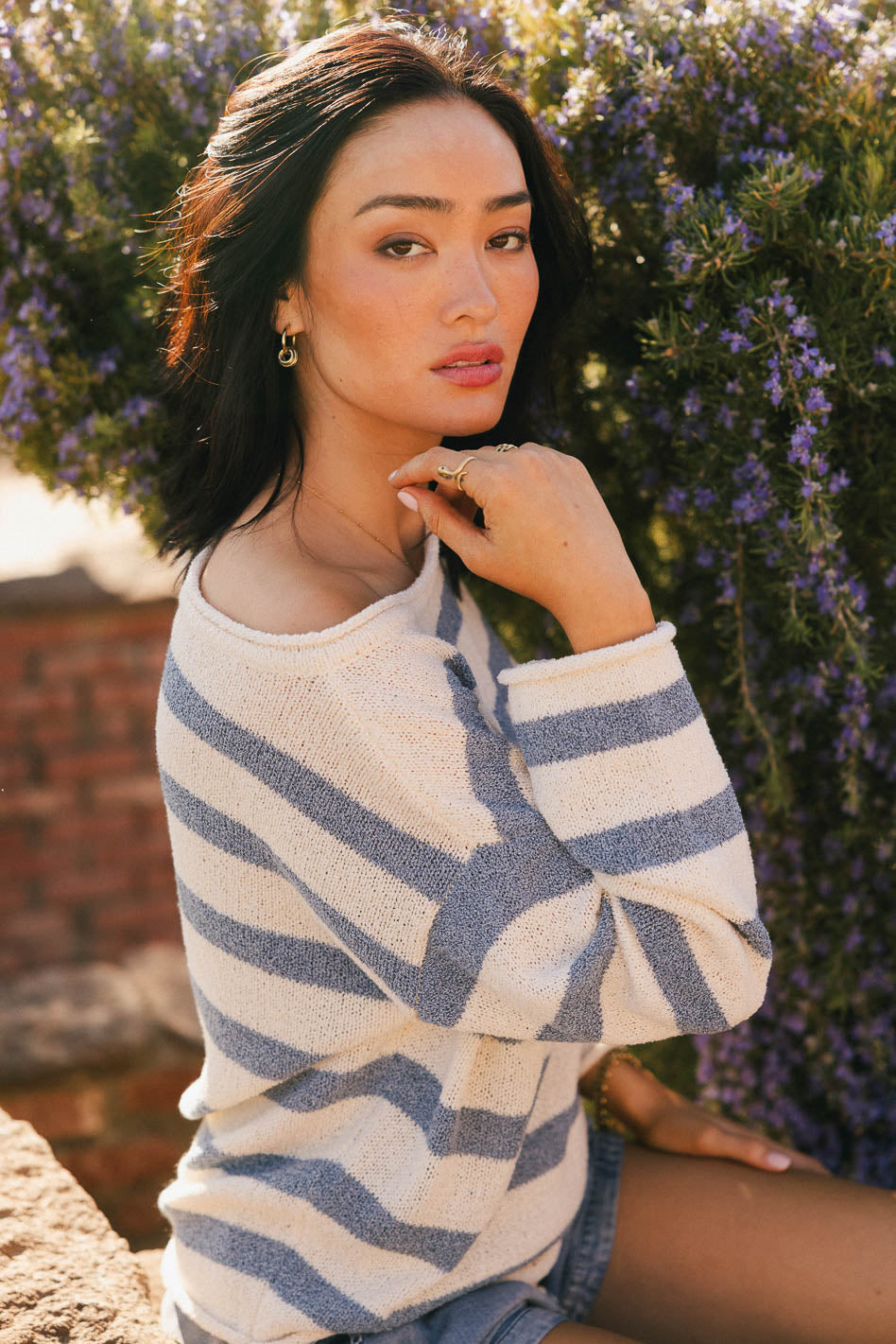 Kelsey Blue Striped Sweater for Women | Cozy Knit Pullover | Perfect for Fall & Winter Outfits | FINAL SALE