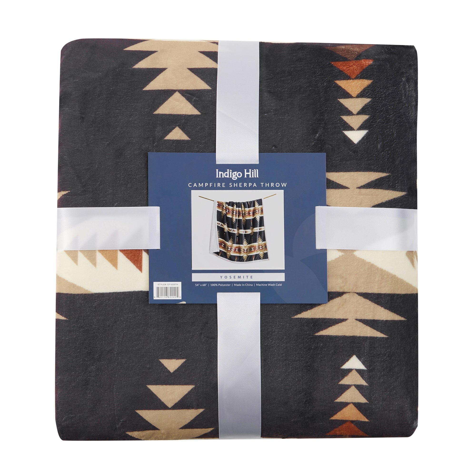 Cozy Yosemite Campfire Sherpa Throw Blanket - Soft Flannel Fleece for Winter Warmth, Perfect for Camping, Travel, and Home Decor