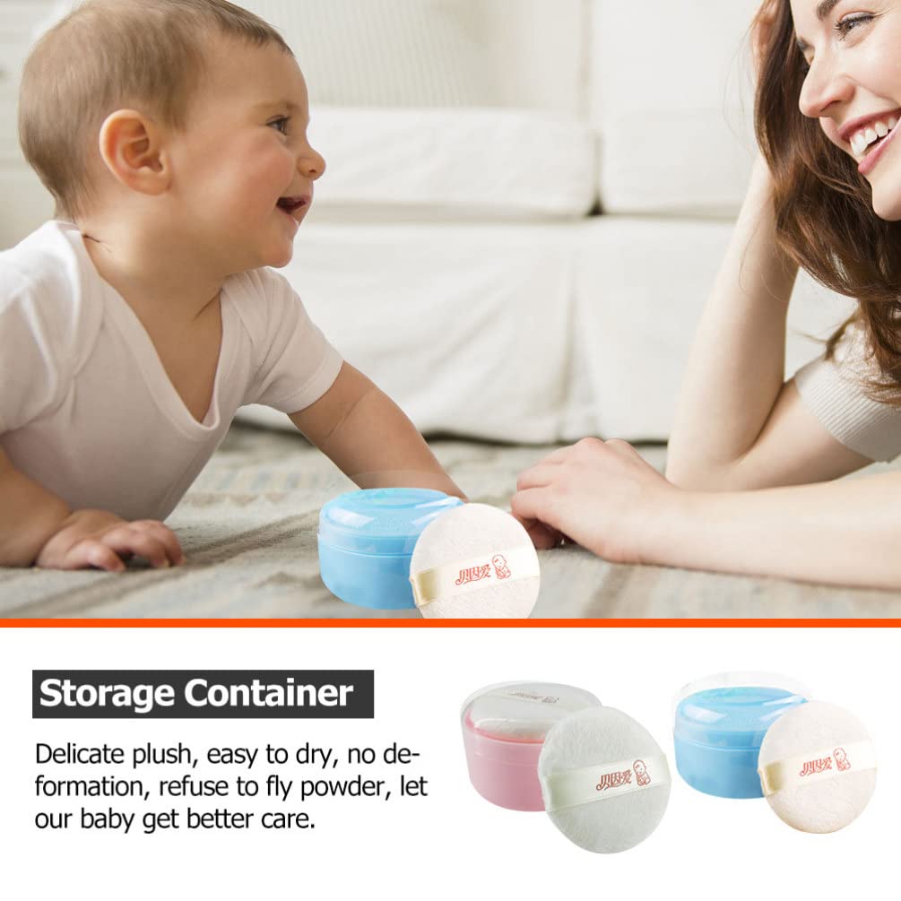 Blue Travel Size Portable Body Powder Container with Hand Holder - 2 Pack Talcum Storage Boxes for Face & Body Loose Powder | Perfect for Gym, Travel & On-the-Go Touch Ups