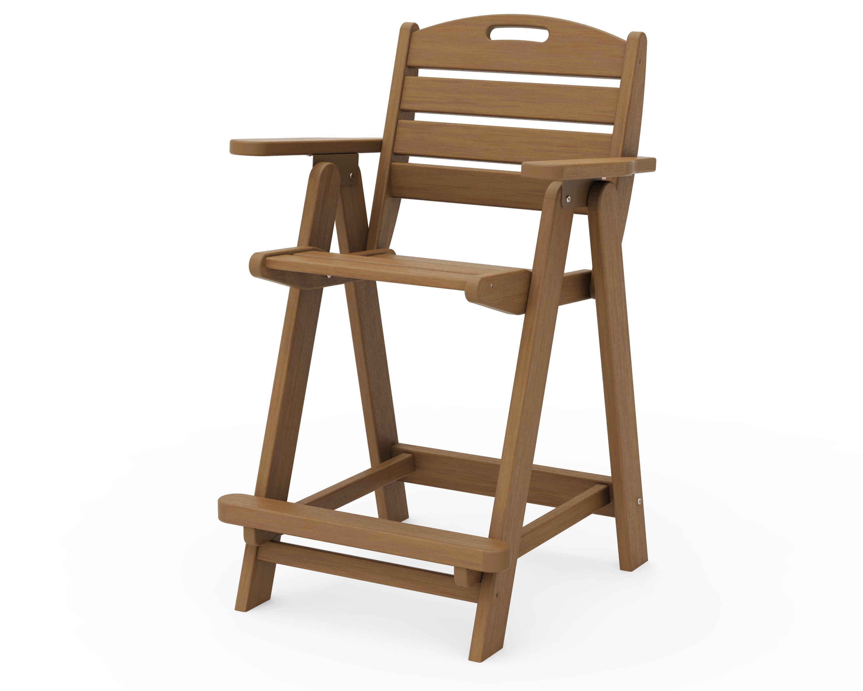 POLYWOOD Nautical Counter Height Bar Stool - Outdoor Waterproof Adirondack Chair for Patio, Deck, Poolside - Durable All-Weather Resin Material - Perfect for Beach House, Backyard, Restaurant Dining