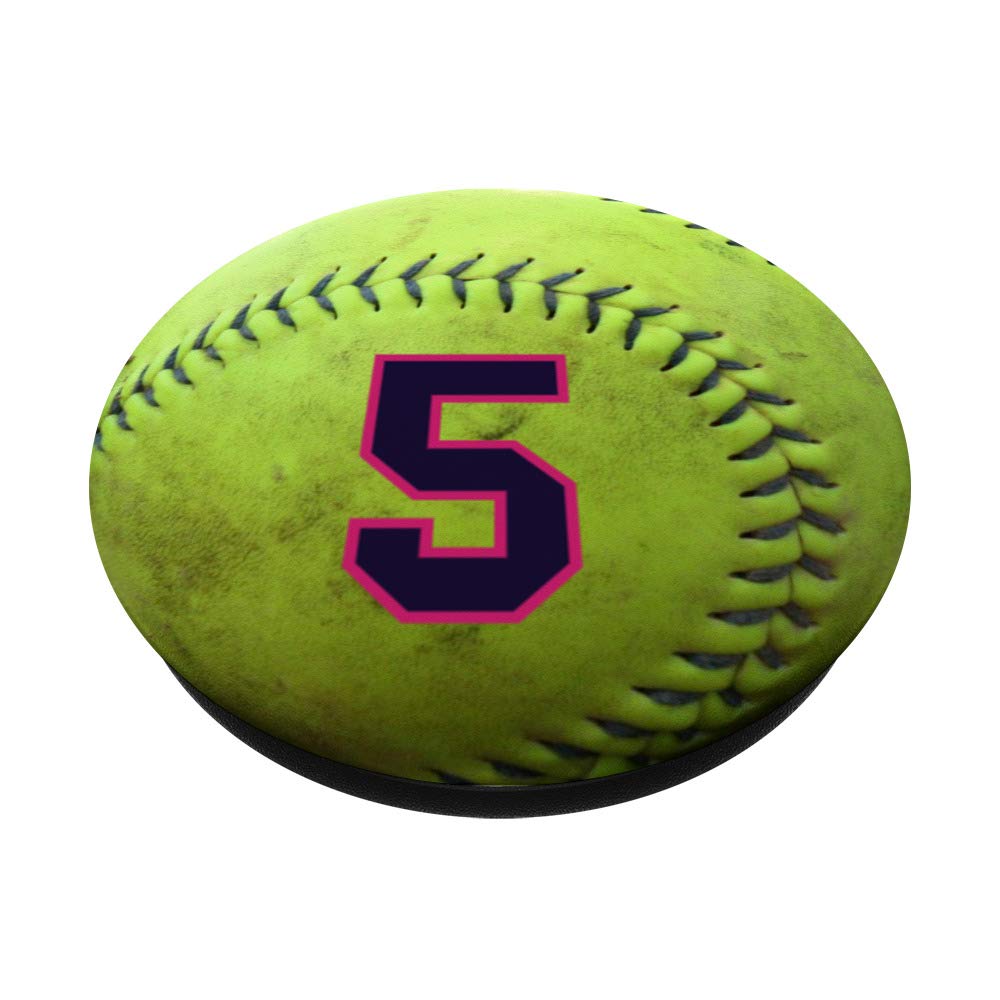 Premium No.5 Softball Phone Stand for Girls - Durable & Stylish Holder for iPhone, Samsung - Perfect for Bedroom, Desk, and Car Use