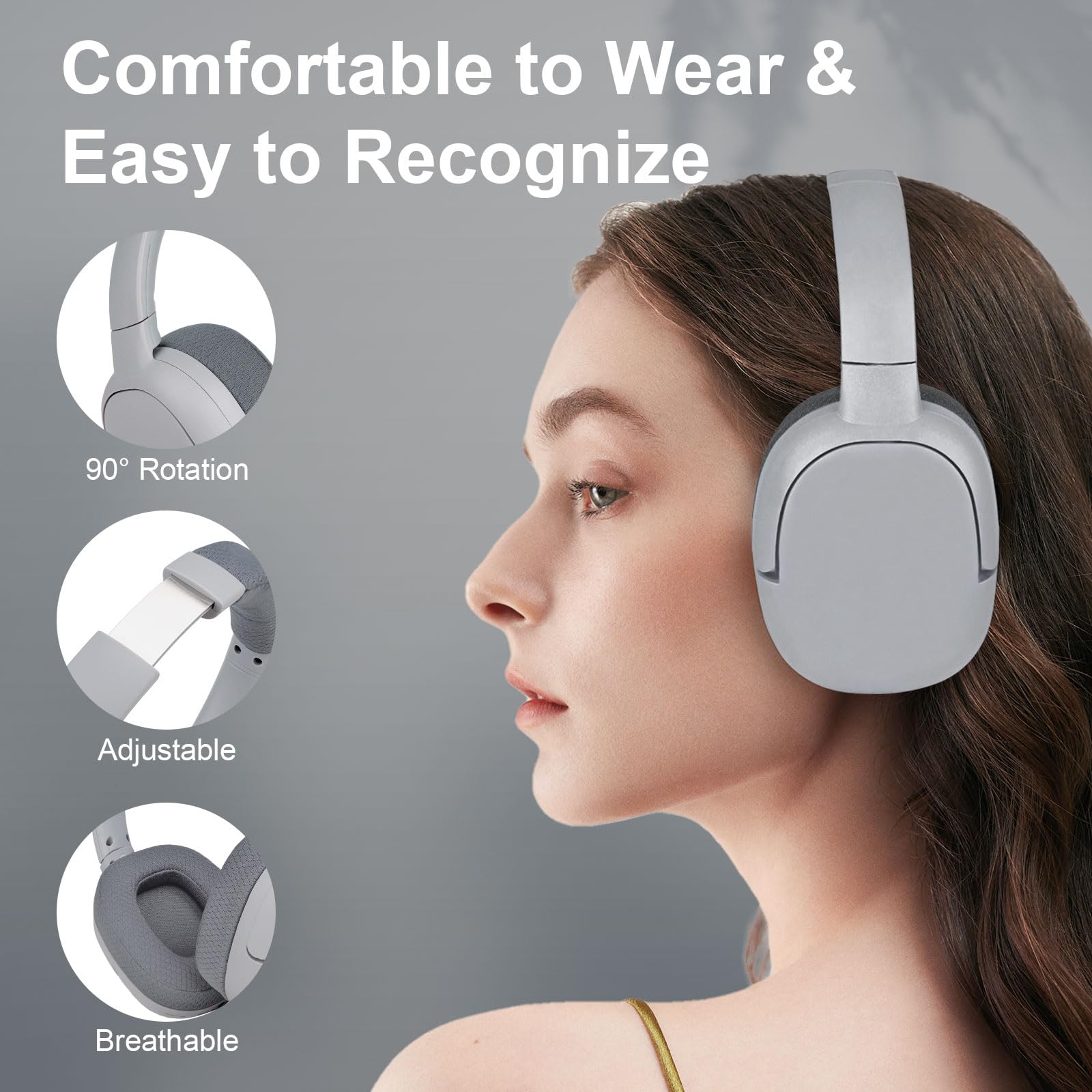 2 in 1 Bluetooth Speaker Headphones - 45H Playtime, HiFi Stereo Wireless Over Ear Headphones with Built-in Mic, FM Radio, SD/TF Card Slot, Lightweight Adjustable Design for Home, Travel, and Outdoor Activities - Perfect for Music Lovers, Gamers, and Phone Calls