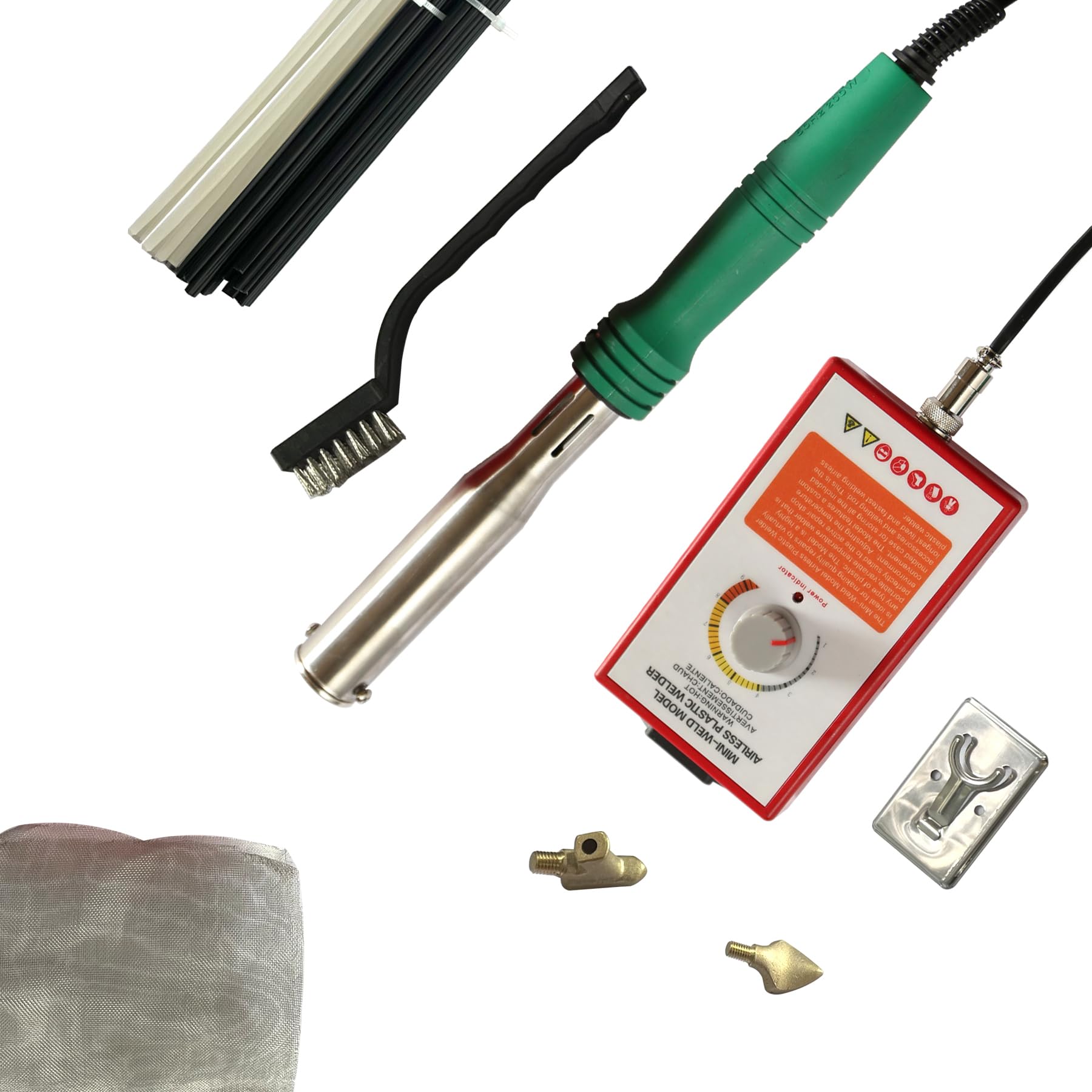 200W Plastic Welding Kit with Adjustable Control Box - Car Bumper Repair Tool Includes 2 Welding Tips, 2 Wire Mesh & 32 Plastic Rods for Crack Fixing, Electronics Repair - Ideal for Automotive, Household & DIY Plastic Repairs