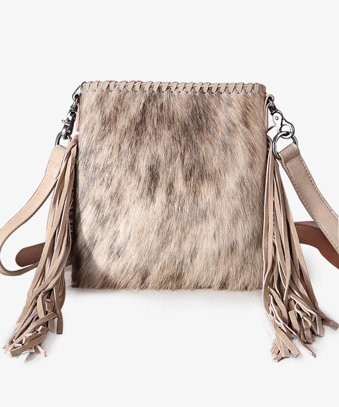 Trinity Ranch Genuine Hair-On Cowhide Fringe Concealed Carry Crossbody Purse - Stylish Western Handbag for Women, Perfect for Daily Use, Travel & Country Music Festivals